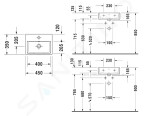 DURAVIT - Vero Air Umývátko nábytkové 450x350 mm, s přepadem, otvor pro baterii, WonderGliss, bílá 07244500271