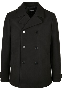 Klasický černý kabát Pea Coat