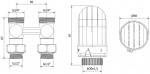 MEXEN/S - G03 středová termostatická souprava pro radiátor DN50, úhlová 1/2"x16 mm, nikl W911-016-938-01