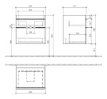 VILLEROY & BOCH - Venticello Umyvadlová skříňka, 60x59x50 cm, 2 zásuvky, Glosy White A92401DH