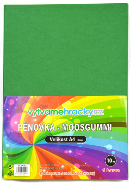 Pěnovka A4, tl. ca 2mm - tmavě zelená, 10ks