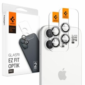 Spigen Glass tR EZ Fit Optik Pro 2 Pack ochranné sklo fotoaparátu pro Apple iPhone 16 Plus čirá (AGL08531)