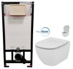 DEANTE Podomítkový rám, pro závěsné WC mísy bez tlačítka + WC Ideal Standard Tesi se sedátkem SoftClose, AquaBlade CST_WC01 X TE1