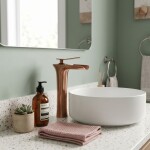 REA - Umyvadlová baterie Laguna Brush Copper vysoká REA-B8121
