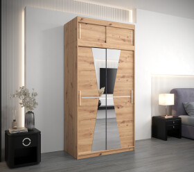 Šatní skříň Abi Ma s nástavcem Barva korpusu: Dub artisan, Rozměry: 120 cm, Dveře: Dub artisan