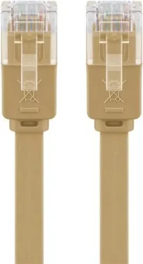 Goobay CAT6 U/UTP plochý hnědá / Patch kabel / výška 1,5 mm / pozlacené kontakty / 15 m (95883)