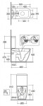 KLUDI - Resa C WC kombi mísa, vario odpad, Rimless, SpiralFlush, lesklá bílá 28WCB0543