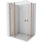 MEXEN/S - Mist Duo sprchový kout dveře křídlové 100 x 95, transparent, měď kartáčovaná 8A4-100-095-65-00