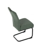 Židle jídelní, taštičkové pružiny v sedáku, zelená látka, černý kov