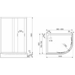 KERRA - Sprchový kout s vaničkou Madera 100x80 Levá 5907548117809