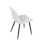 Jídelní židle, bílá, sametová látka, DCL-X7015 WT2