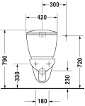 DURAVIT - Duraplus WC kombi mísa, závěsná, zadní odpad, bílá 0195090000