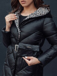 Dámský zimní prošívaný kabát s kapucí CELESTIE černý FashionStreet TY4513 XXL