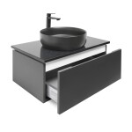 Koupelnová skříňka s umyvadlem a žulovou krycí deskou SAT Feel 80x30x46 cm antracit SATFEEL80ANTZB SATFEEL80ANTZB