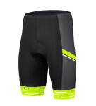 Pánské cyklistické kraťasy ETAPE RACING 2.0, černá/žlutá fluo (protiskluzové silikonové zakončení, velikost L)