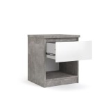 Noční stolek Naia 76238 bílý lesk/beton