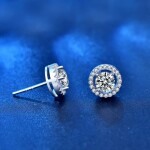 Royal Fashion stříbrné náušnice HA-XEZ004-SILVER-MOISSANITE-ZIRCON