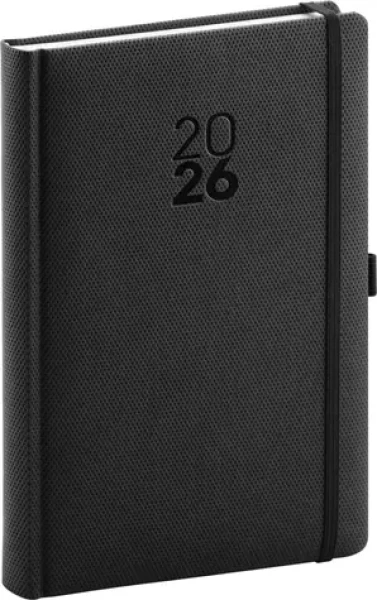 NOTIQUE Denní diář Diamante 2026 černý / 15 x 21 cm (PGD-DA5DI-6001)