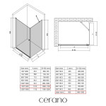 CERANO - Sprchový kout Antelo L/P - 6 mm - chrom, transparentní sklo - 110x100x190 - otočný CER-8050BD134