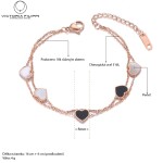 Ocelový náramek Celina Gold - chirurgická ocel, srdce, Zlatá 16 cm + 4 cm (prodloužení)