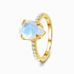 Royal Fashion prsten 14k zlato Vermeil GU-DR8346R-YELLOWGOLD-MOONSTONE-TOPAZ Velikost: 6 (EU: 51-53)