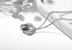 Ocelový náhrdelník se zirkony Alison - chirurgická ocel, Stříbrná 43 cm + 5 cm (prodloužení)