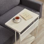 Odkládací stolek 55x32x66cm, mdf, bělený dub, AKF-E1012 CRM