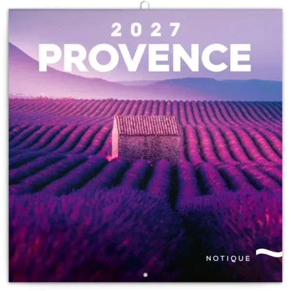 NOTIQUE Provence 2027 / Poznámkový kalendář / 30 × 30 cm / 6 jazyků