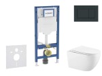 GEBERIT - Duofix Set předstěnové instalace, klozetu Gaia a sedátka softclose, tlačítko Sigma30, černá lesk/černá mat SANI11CA5136B