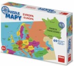 Puzzle Mapy Evropa 69 dílků - CZ Drami