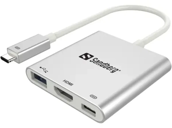 Sandberg Mini USB-C HUB / HDMI+USB / stříbrný (136-00)