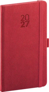 NOTIQUE Diamante 2027 červený / Kapesní diář / 9 × 15,5 cm
