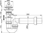 Alcadrain Odtoková souprava DN80 se zápachovou uzávěrou A464-DN50 A464-DN50