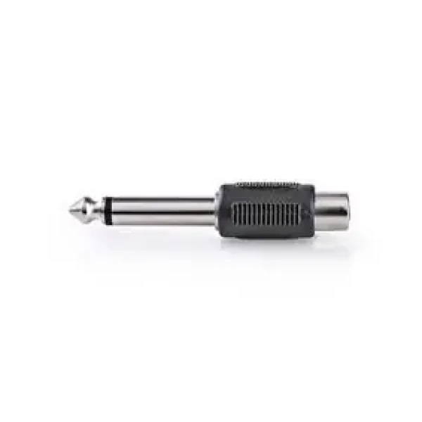 Nedis Mono audio adaptér jack 6.35 mm (M) - RCA (F) černá / poniklované (CAGB23935BK)