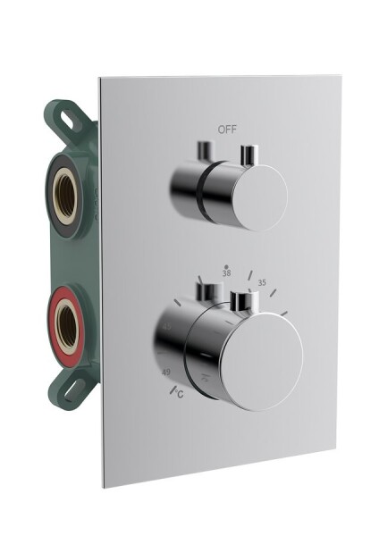 SAPHO - KIMURA podomítková sprchová termostatická baterie, box, 2 výstupy, chrom KU682