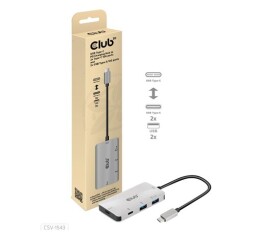 Club3D hub USB-C Gen2 PD na 2x USB-C 10G porty a 2x USB-A 10G porty