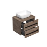 Koupelnová skříňka s černou úchytkou a krycí deskou SAT Cube Way 60x47,5x46 cm dub Wellington mat CUBE46C1603DW45 CUBE46C1603DW45