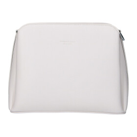 Trendy dámská koženková crossbody kabelka Lira, béžovo-bílá