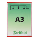 Djois rámeček s kapsou a úchyty, A3, otevřený shora, červený, 10 ks