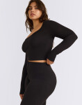 Tričko Organic Basics Everyday Scoop Neck Long Sleeve Tee Black