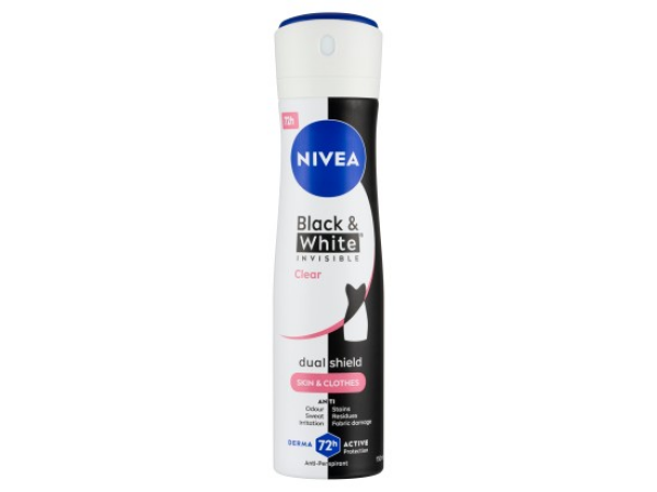 Nivea Black & White Invisible Clear Sprej antiperspirant 150 ml