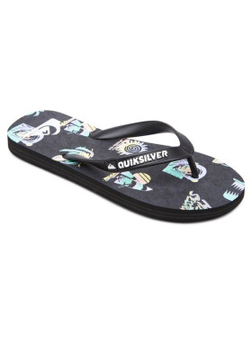 Quiksilver MOLOKAI ART BLACK/GREY/GREY dětské žabky