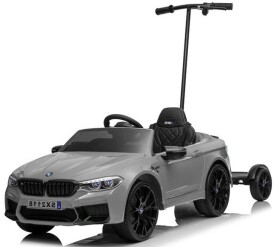 Mamido Elektrické autíčko BMW M5 lakované stříbrné s vodící tyčí