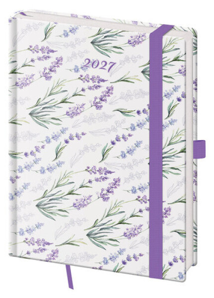 Diář 2027 týdenní B6 Vario - Lavender s gumičkou
