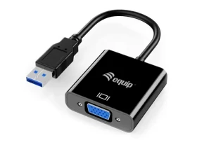 Equip adaptér USB-A - VGA černá / Redukce / 1920x1080 60Hz / 0,15 m (133384)
