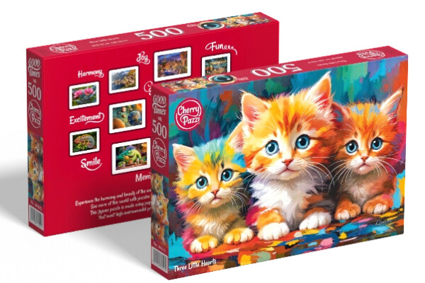 Puzzle Cherry Pazzi 500 dílků - Three Little Hearts
