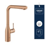 GROHE - Essence Dřezová baterie s výsuvnou sprškou, kartáčovaný Warm Sunset 30270DL0