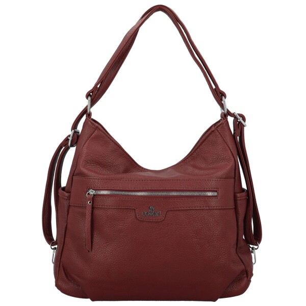 Stylový dámský koženkový kabelko-batoh Coveri Gael, vínový