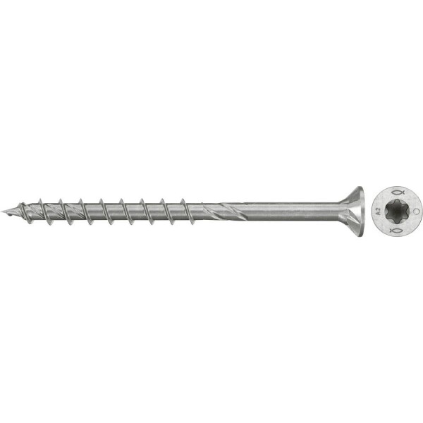Fischer 574093 šrouby do dřevotřísky 6 mm 90 mm TX Nerezová ocel 100 ks