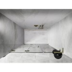 MEXEN/S - Lunar-F L skládací sprchové dveře levé 120, transparent, zlatá kartáčovaná 836SL-120-050-55-00-L